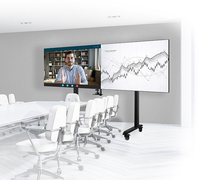 System X - Xxl Twin Screen Vc Trolley With Webcam Shelf For