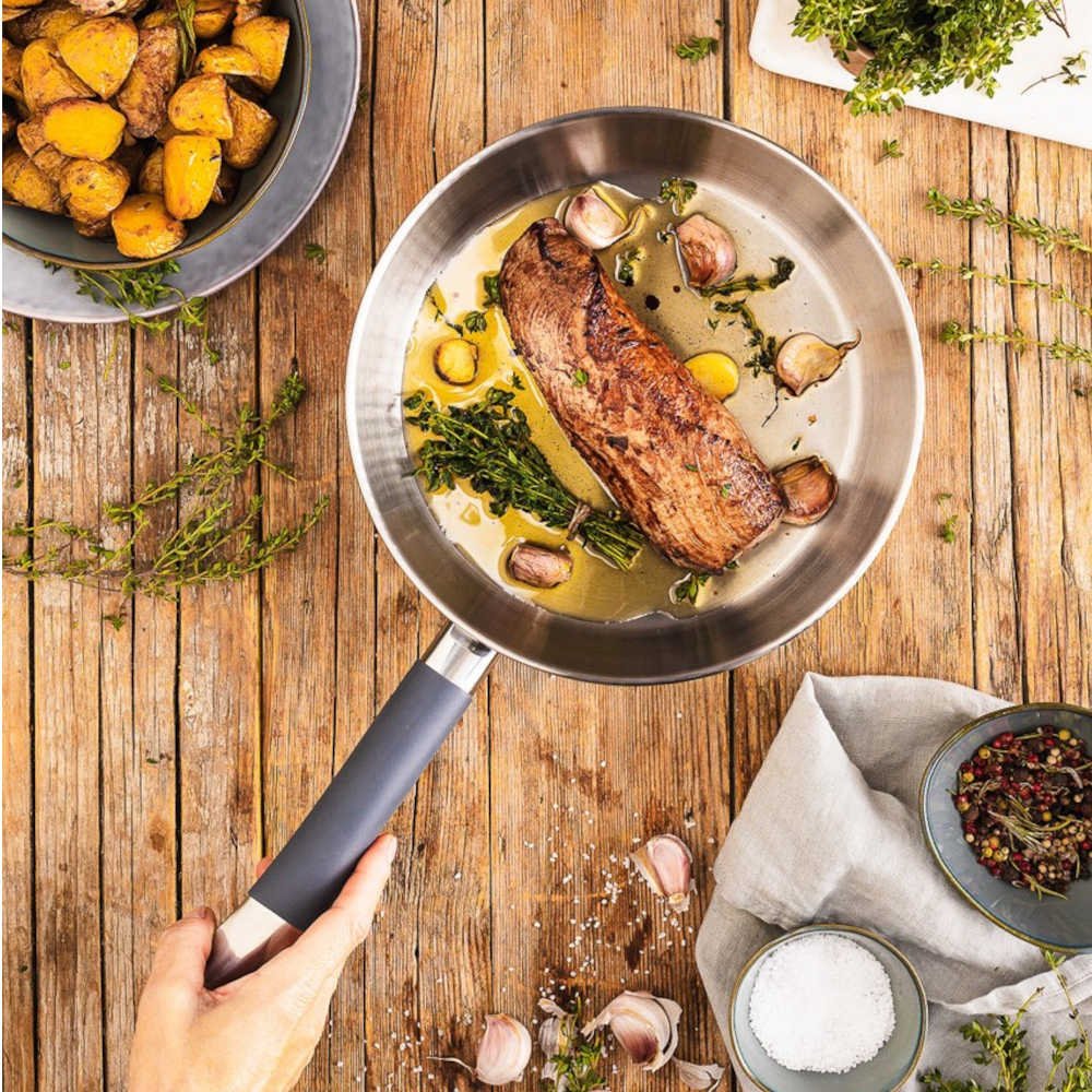 Sartén Bra Master A451420 20cm Acero Inoxidable Apta Para Inducción