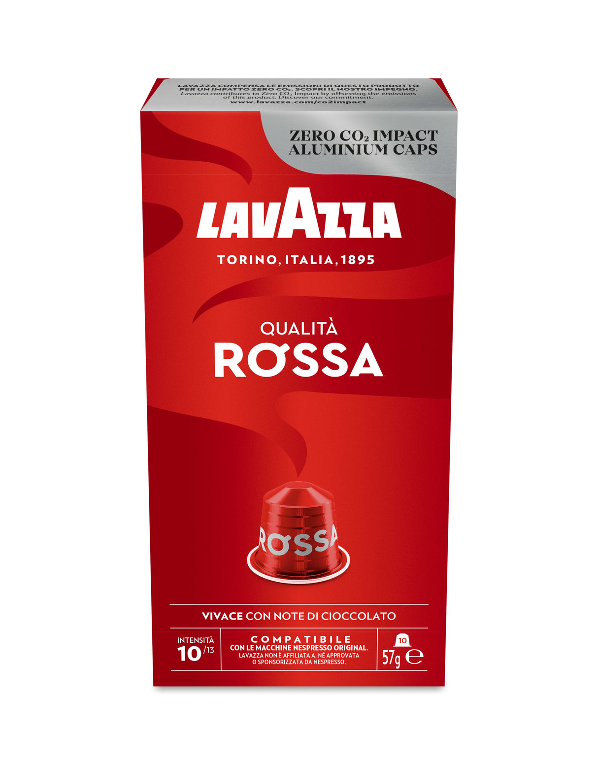 Cápsula Lavazza Qualitá Rossa Para Cafeteras Nespresso Caja De 10
