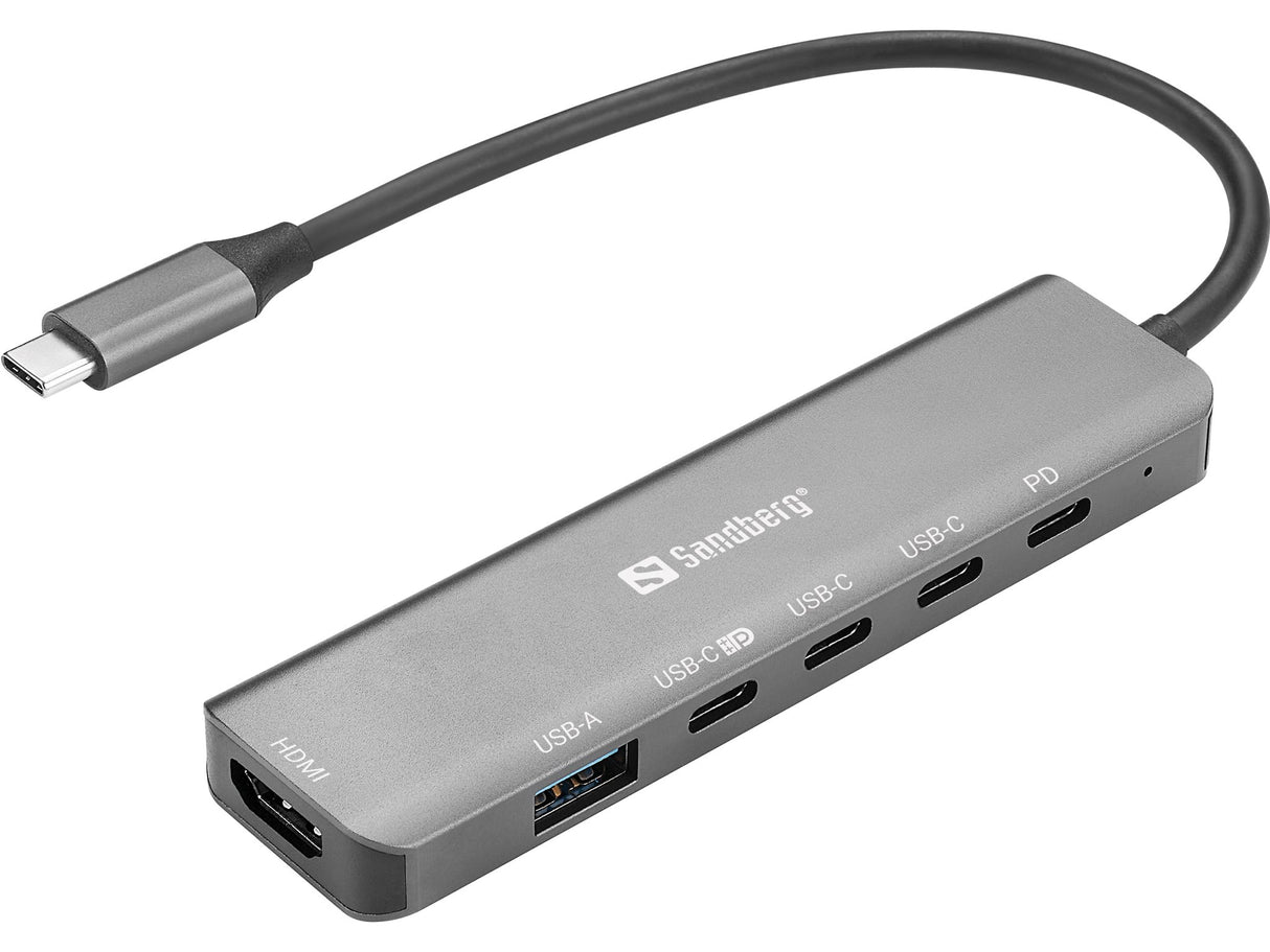 EAN 5705730136771 - Sandberg 136-77 base para portátil y replicador de puertos Alámbrico USB 3.2 Gen 1 (3.1 Gen 1) Type-C Gri imagen 1