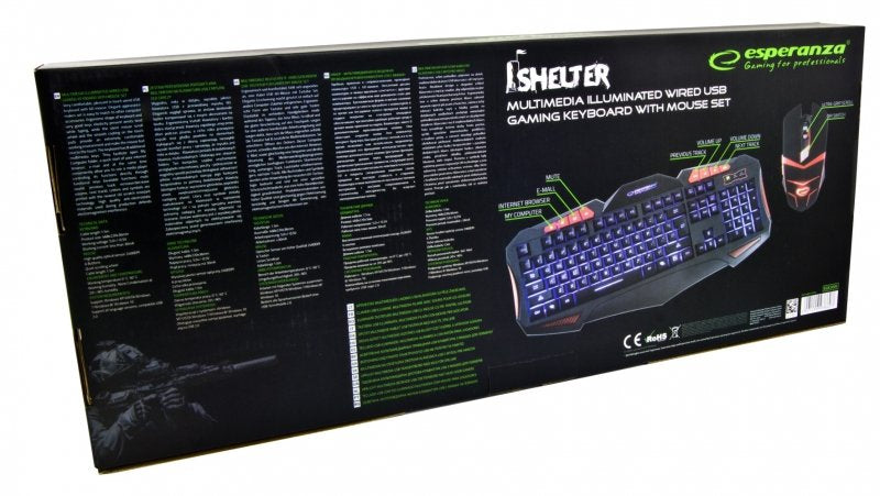 EAN 5901299938607 - Esperanza EGK3000 teclado Ratón incluido Juego USB QWERTY Inglés del Reino Unido Negro, Rojo imagen 9