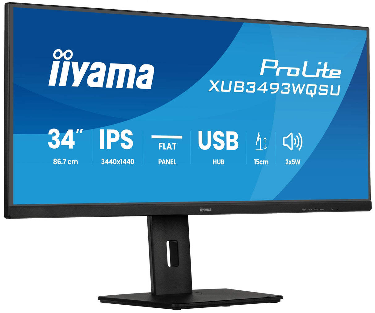 Iiyama Xub3493wqsu-B6 86,36cm 34zoll Uw Ips-Panel 3440x1440 120hz 21:9 400cdm 1000:1 1ms