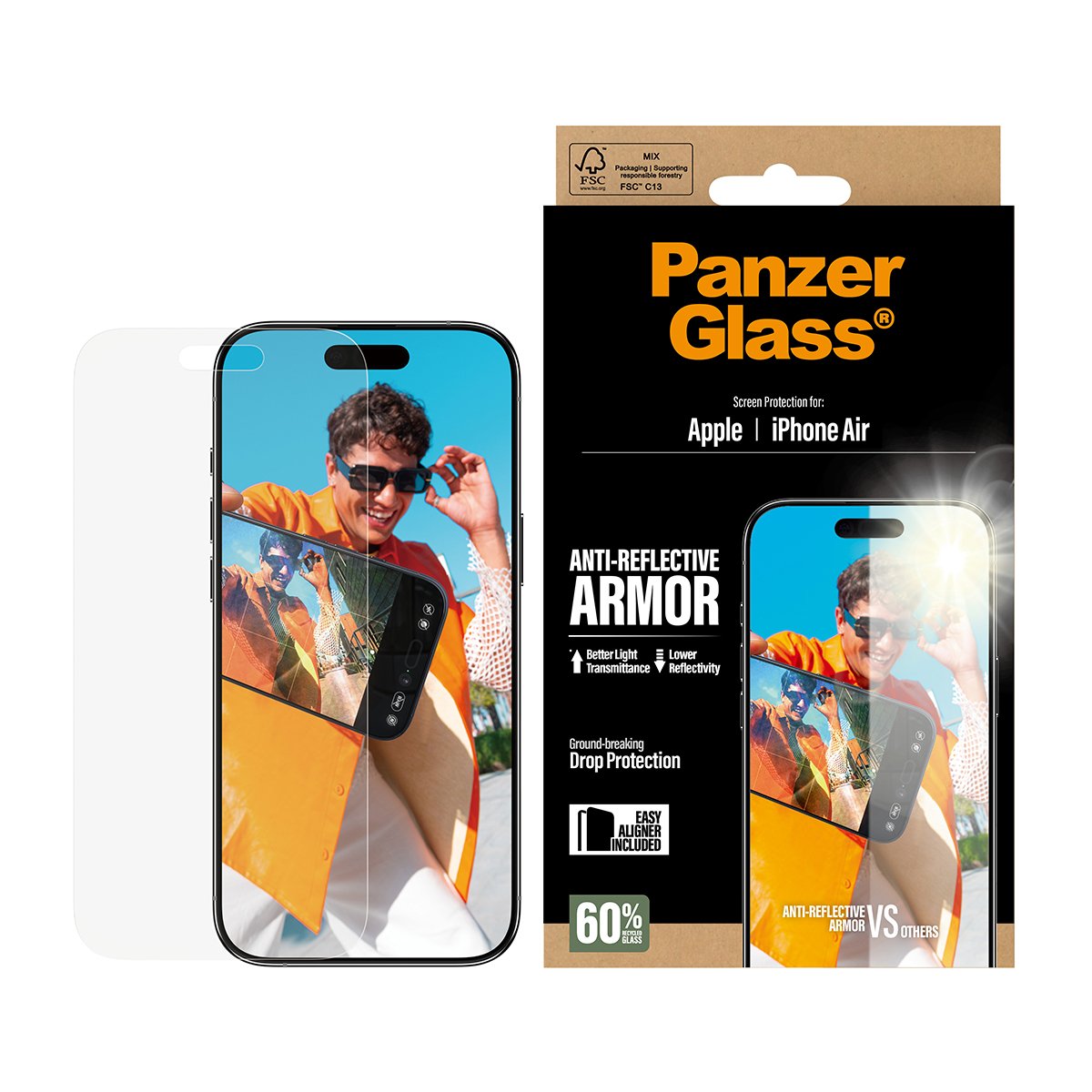 Panzerglass Anti-Reflective Armor Screen Protector Iphone 17 Air W. Easyaligner