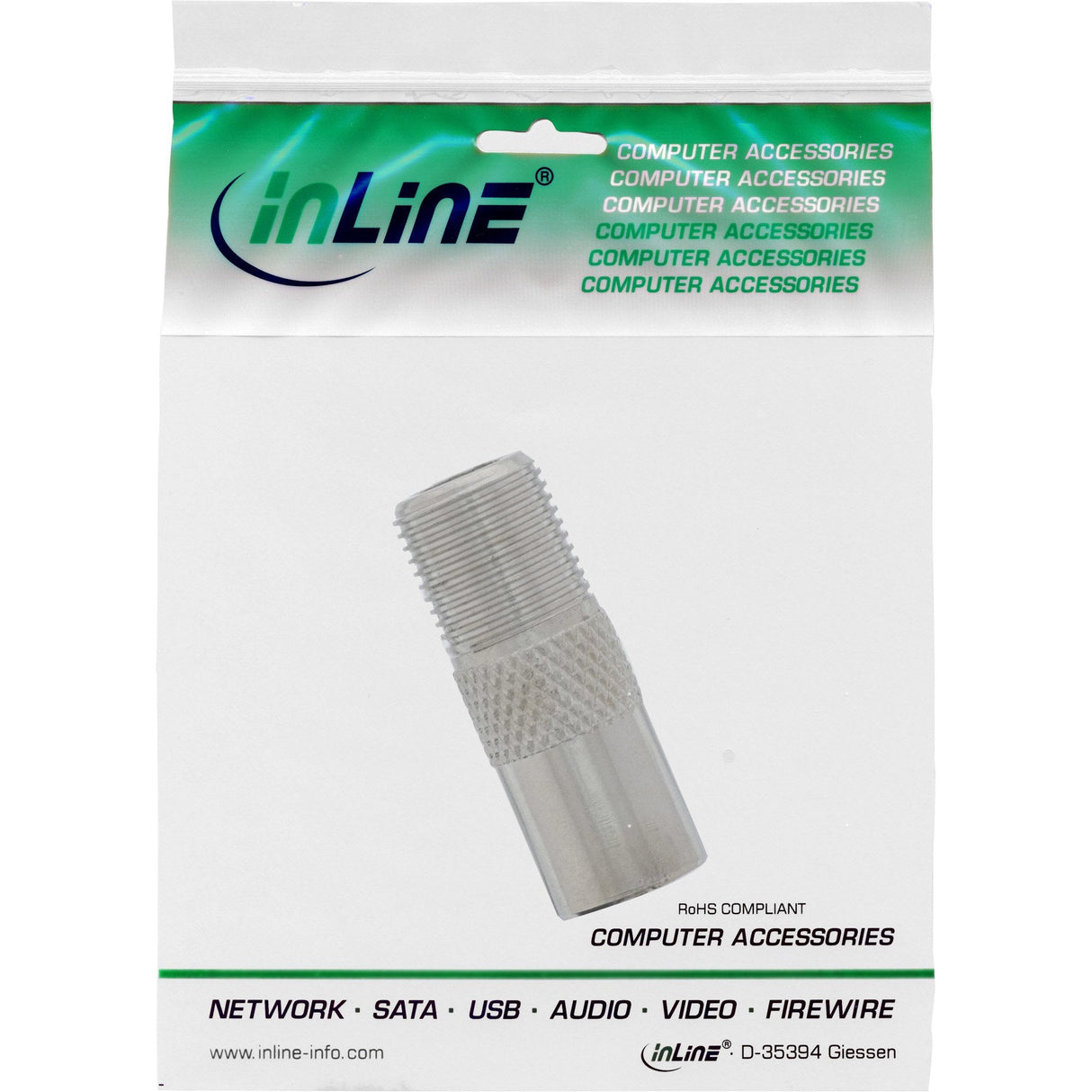 Adaptador Coaxial Inline Antena Iec Macho A F-Plug Hembra
