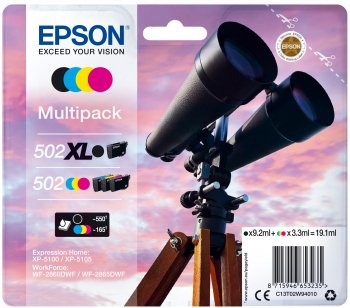 EAN 8715946653235 - Epson 502 XL cartucho de tinta 1 pieza(s) Original High (L) Yield Negro, Azul, Magenta, Amarillo imagen 1