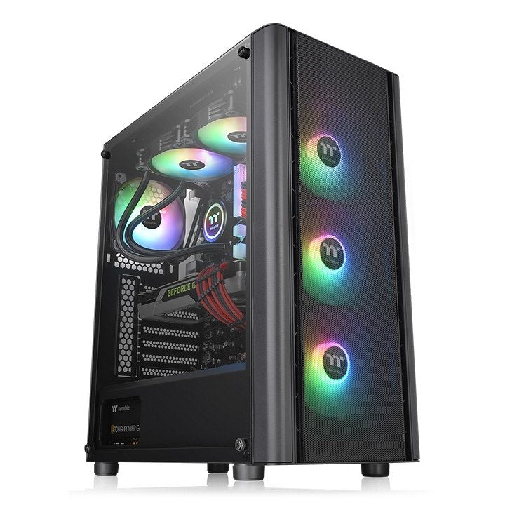 Caja Pc Atx Thermaltake V250 Tg Argb Air Negro Crist. Temp Vent 4x120mm