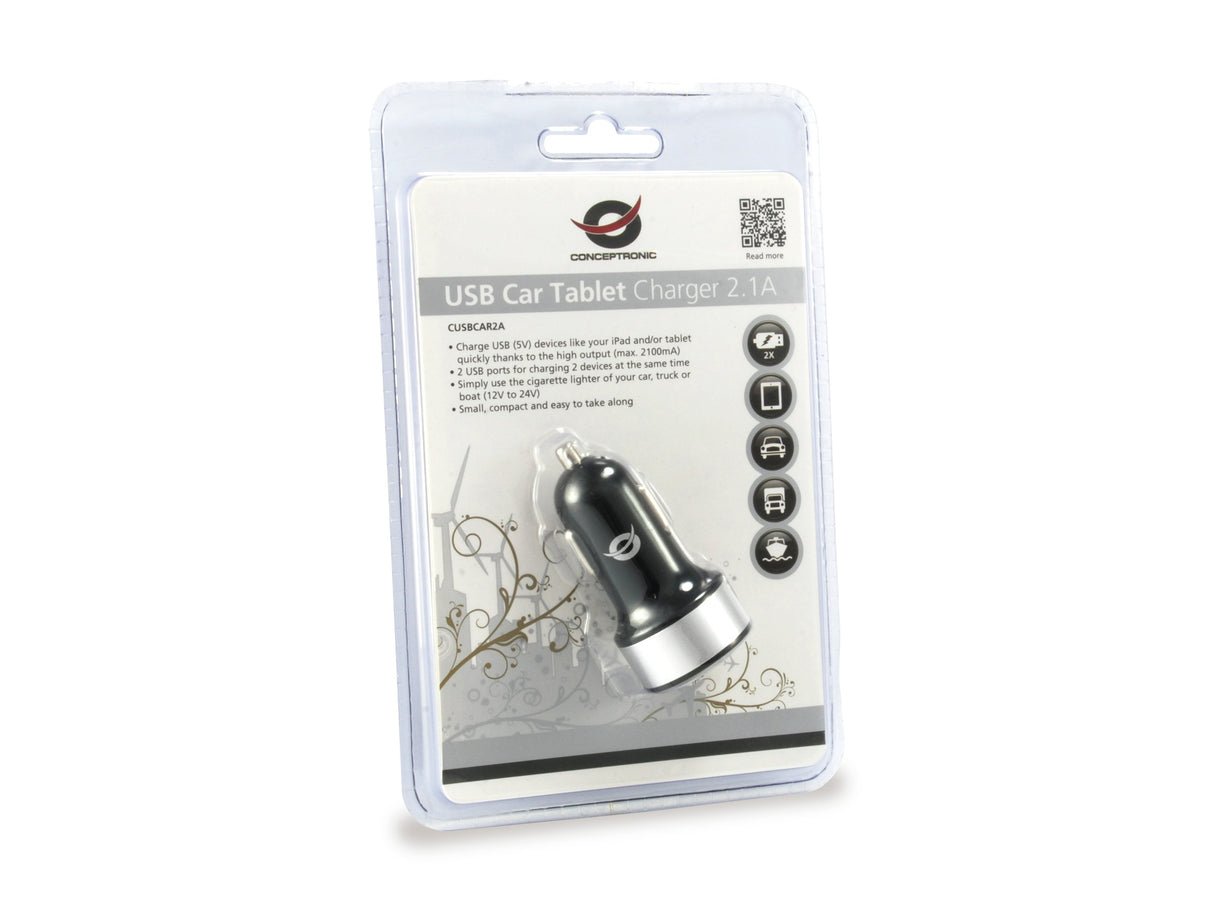 EAN 8714909023399 - Conceptronic CUSBCAR2A cargador de dispositivo móvil Tableta Plata Encendedor de cigarrillos Auto imagen 6