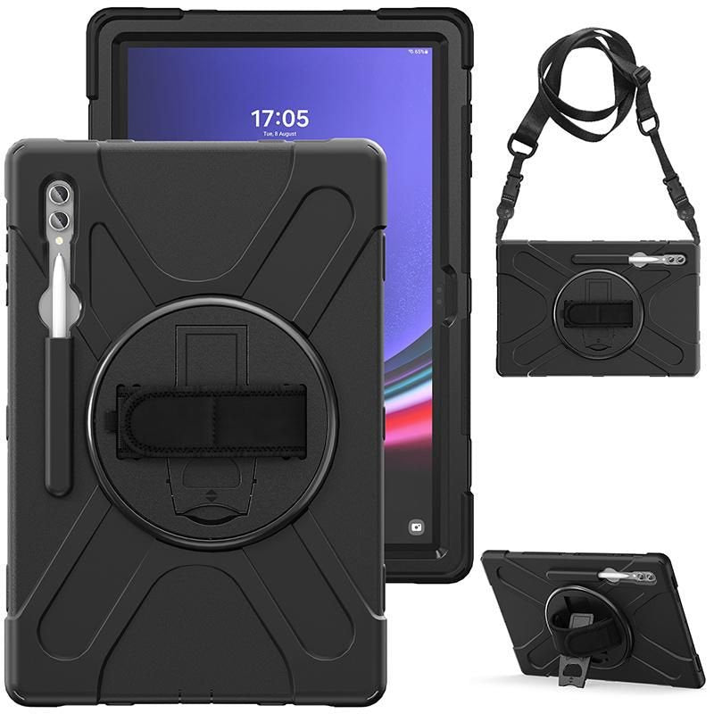 Austin Defender Case Samsung - Galaxy Tab S9 Ultra/S8 Ultra - With Hand Strap And Shoulder Strap. Black - Warranty: 24m