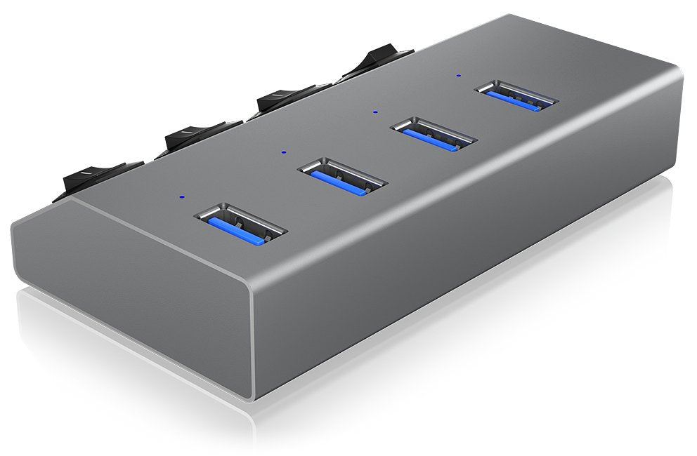 Icy Box Usb3.0 Hub 4 Puertos Icy Box Ib-Hub1405, Hub + Cargador