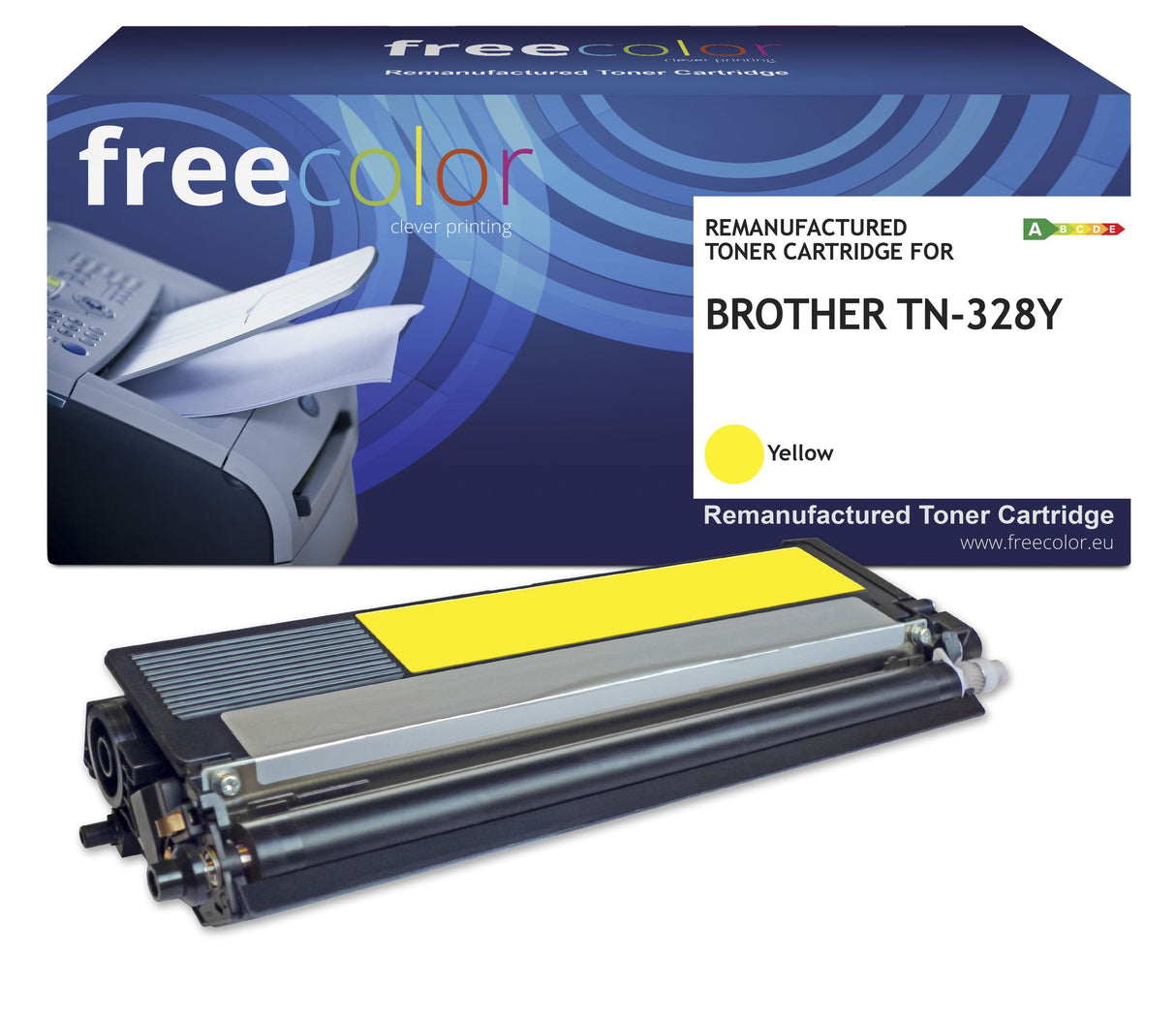 Freecolor Toner Brother Tn-328y Amarillo 6000 Copias Remanufactured