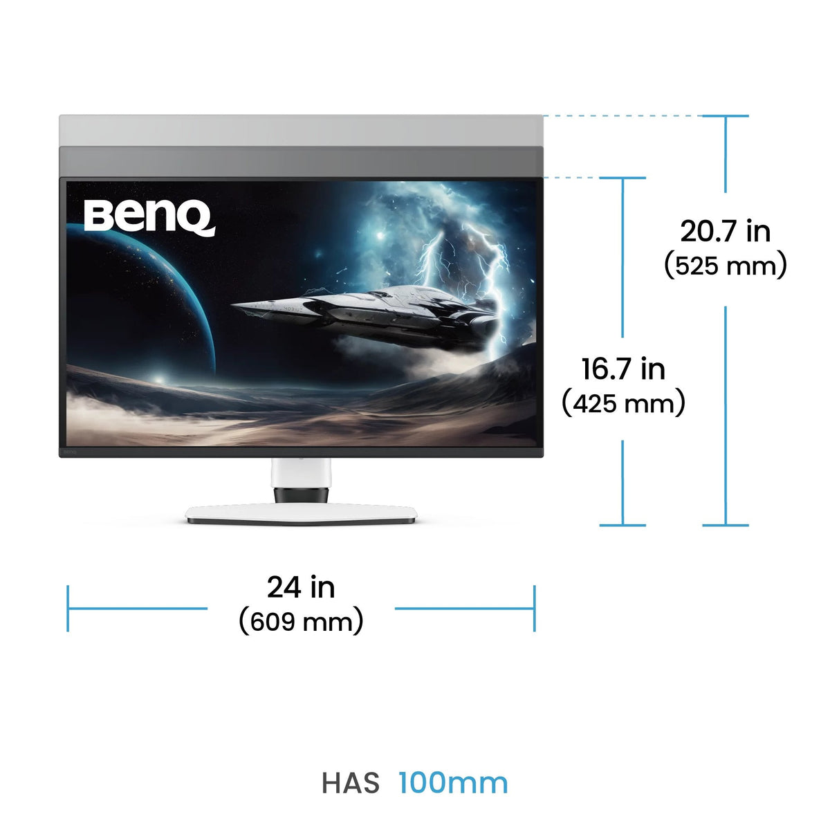 Benq Ex271qmz, 67,3 Cm (26.5"), 2560 X 1440 Pixel, Quad Hd, Qd-Oled, 0,03 Ms, Blanco