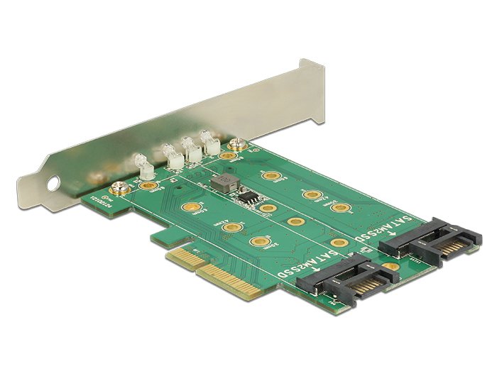 Delock 89518 Tarjeta Pci Express > 3 X Ranura M.2 - Factor De Forma De Perfil Bajo