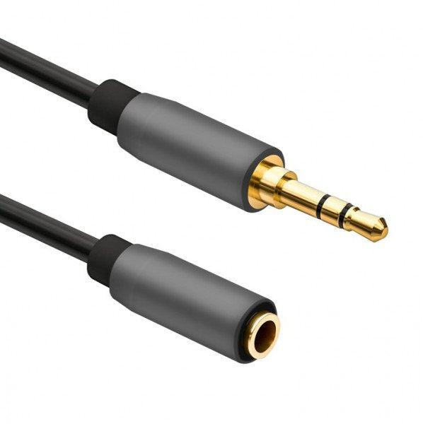 Cable De Extensión Helos, Jack 3.5mm Macho / Hembra De 3 Pines, Premium, 1.0m, Negro