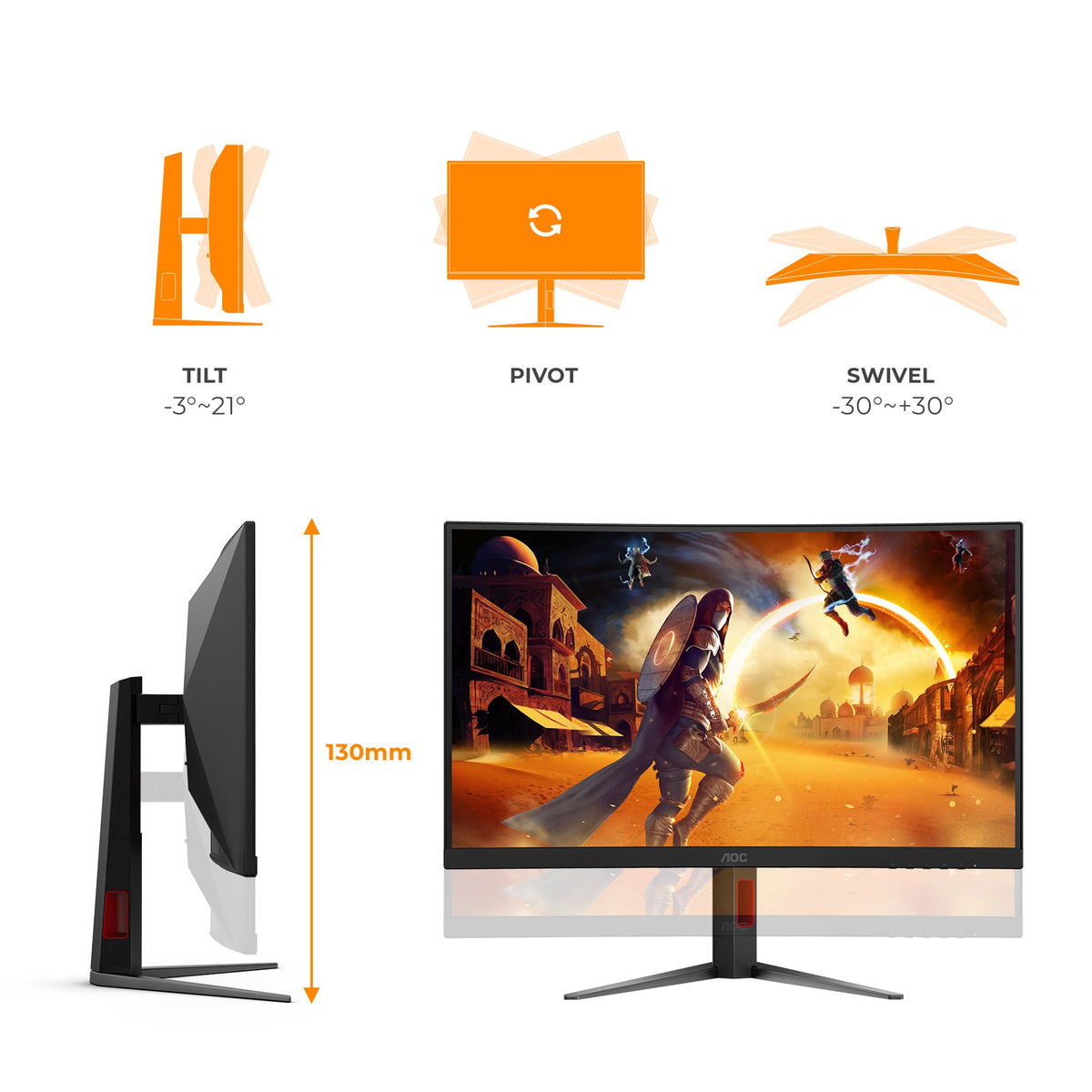 EAN 4038986183499 - AOC G4 C27G4Z2 pantalla para PC 68,6 cm (27") 1920 x 1080 Pixeles Full HD LCD Negro, Rojo imagen 3