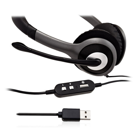 EAN 662919104547 - V7 HU521-2EP auricular y casco Auriculares Alámbrico Diadema Oficina/Centro de llamadas Negro, Plata imagen 5