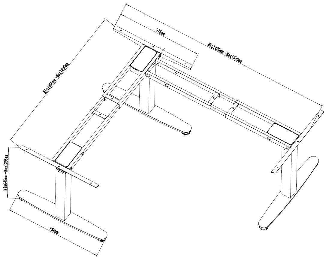 Equip Escritorio Eléctrico L-Form Tm Gris Max150kg