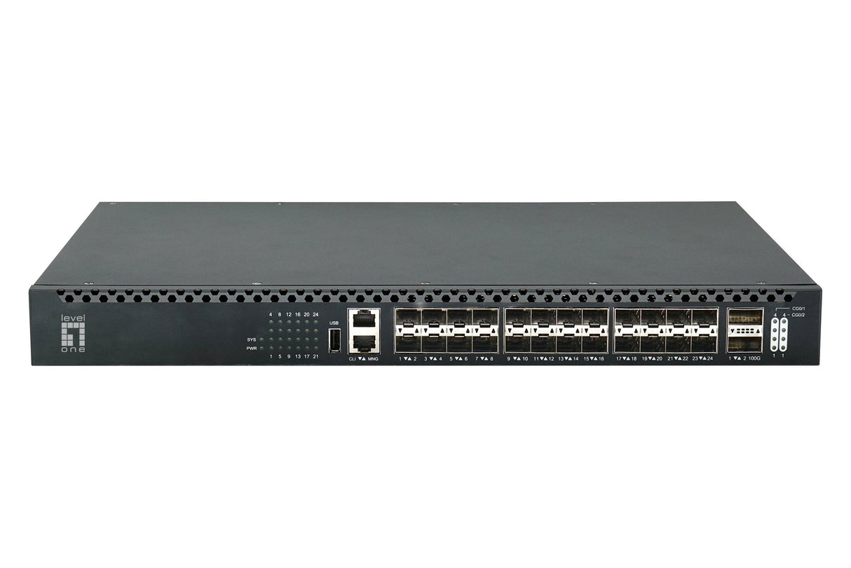 Levelone Switch 26x Ge Xqs-3126 2x40 100gbe 19" 185w 24xpoe