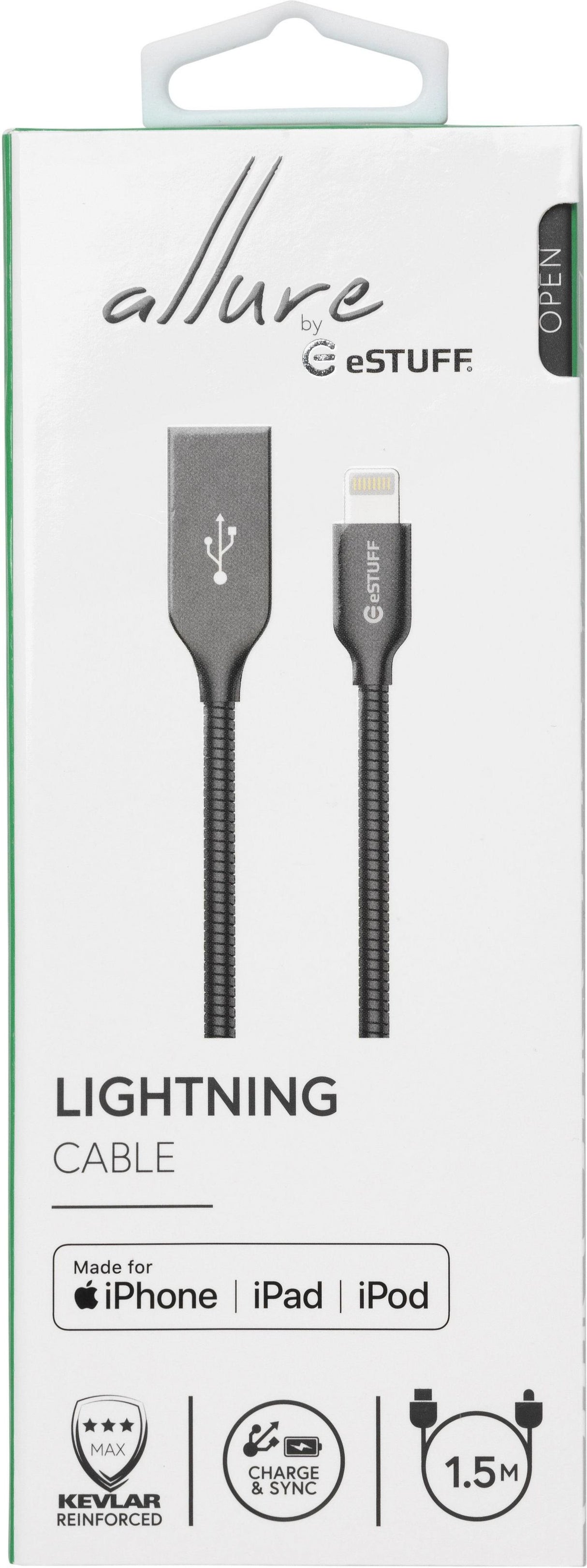 EAN 5706998334411 - eSTUFF ES601165 cable de conector Lightning 1,5 m Gris imagen 3