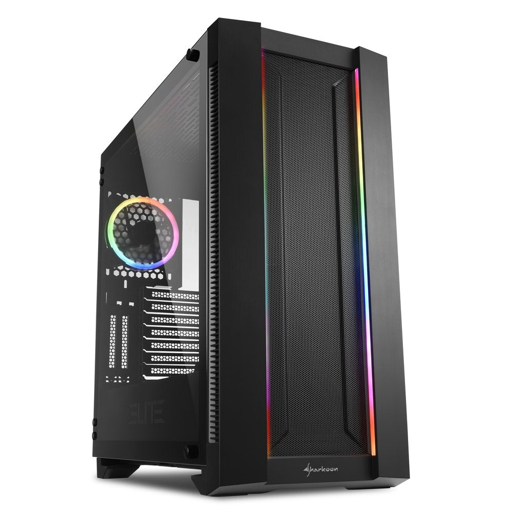 Caja Pc Sharkoon Elite Shark Ca200m, Big-Tower-Gehäuse Schwarz, Tempered Glass