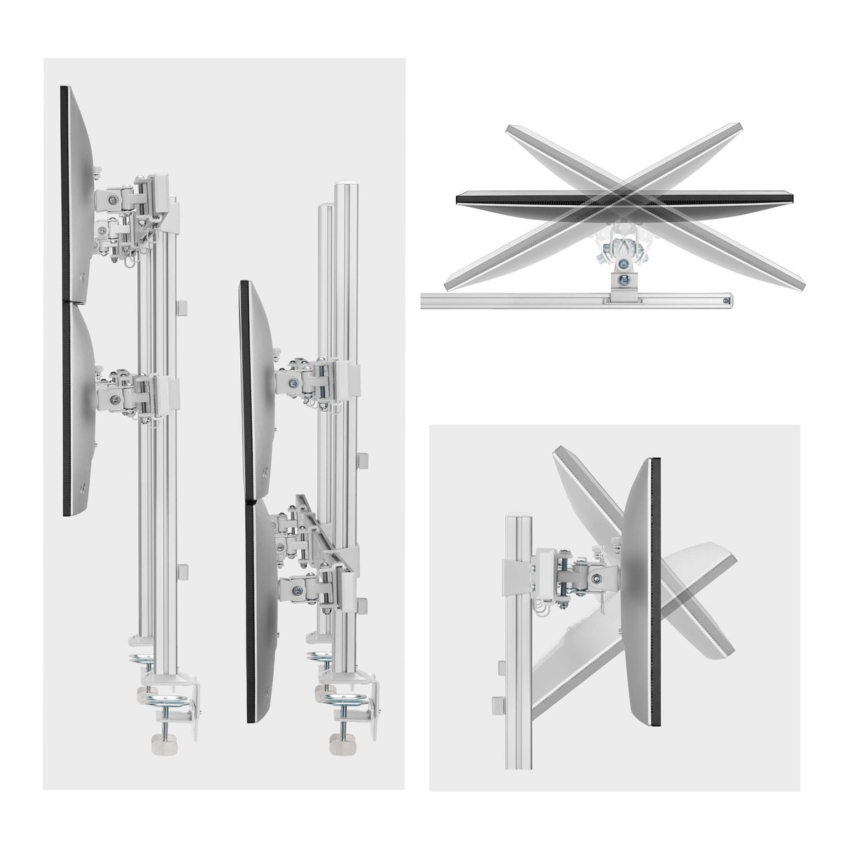 Startech.Com Six-Monitor Desk Mount W Crossbar, Up To 32 In Screens 17.6lb - Befestigungskit - Für 6 Lcd-Displays - Säule, Dual