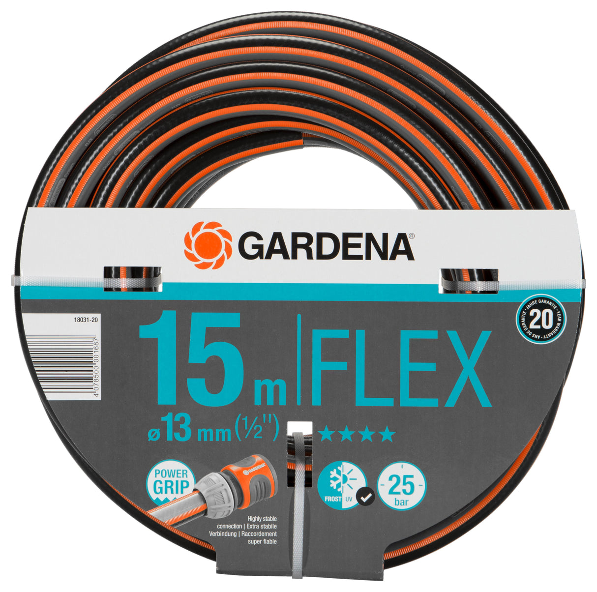 EAN 4078500001687 - Gardena 18031-20 manguera de jardín 15 m Por encima del suelo Gris, Naranja imagen 1