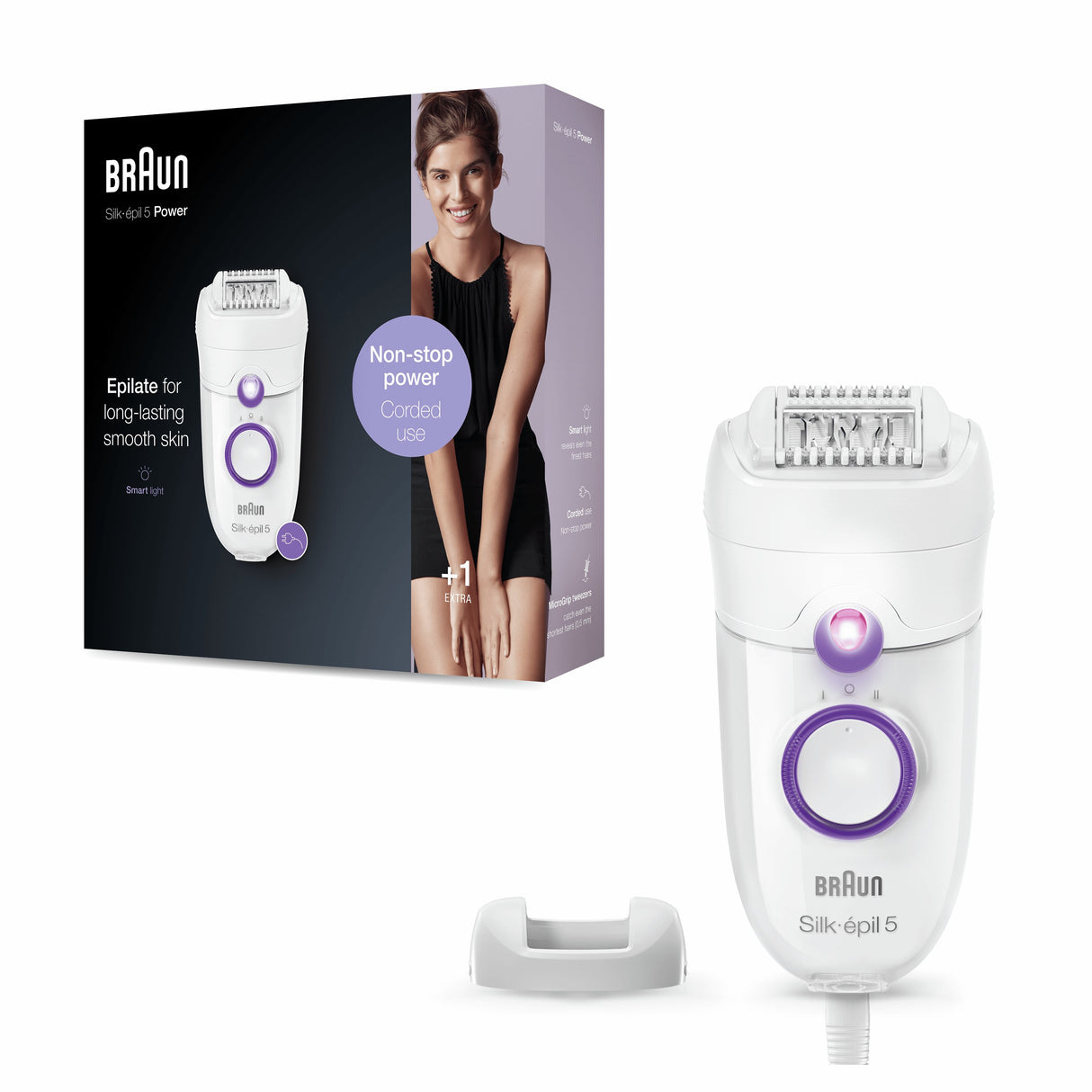 EAN 4210201388661 - Braun Silk-épil 5 505 Power 28 pinzas Púrpura, Blanco imagen 2