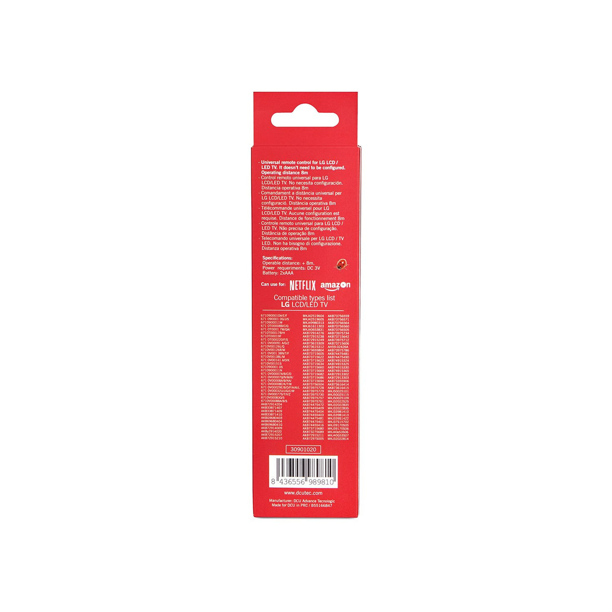 EAN 8436556989810 - DCU Advance Tecnologic 30901020 mando a distancia IR inalámbrico TV Botones imagen 3