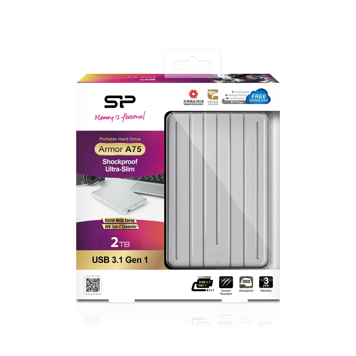 EAN 4712702659320 - Silicon Power Armor A75 disco duro externo 2 TB 2.5" USB Tipo C 3.2 Gen 1 (3.1 Gen 1) Plata imagen 7