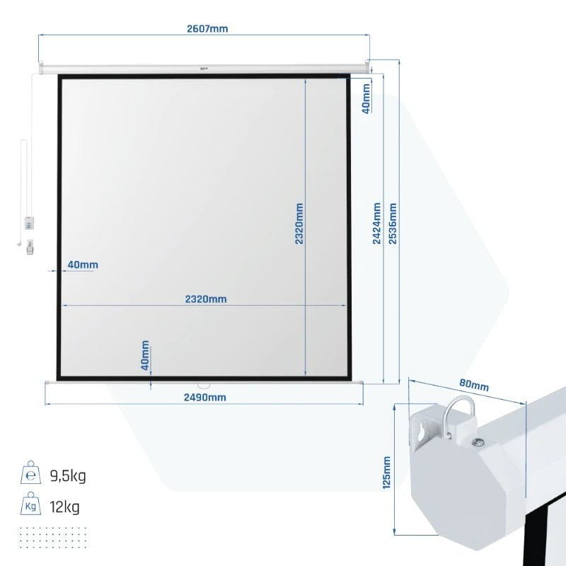 Iggual Pantalla Eléctrica 4:3 134" 240x240 Cm