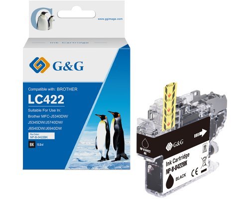 G&G Tinte Komp. Con Brother 422 Lc422bk Negro 550 Copias