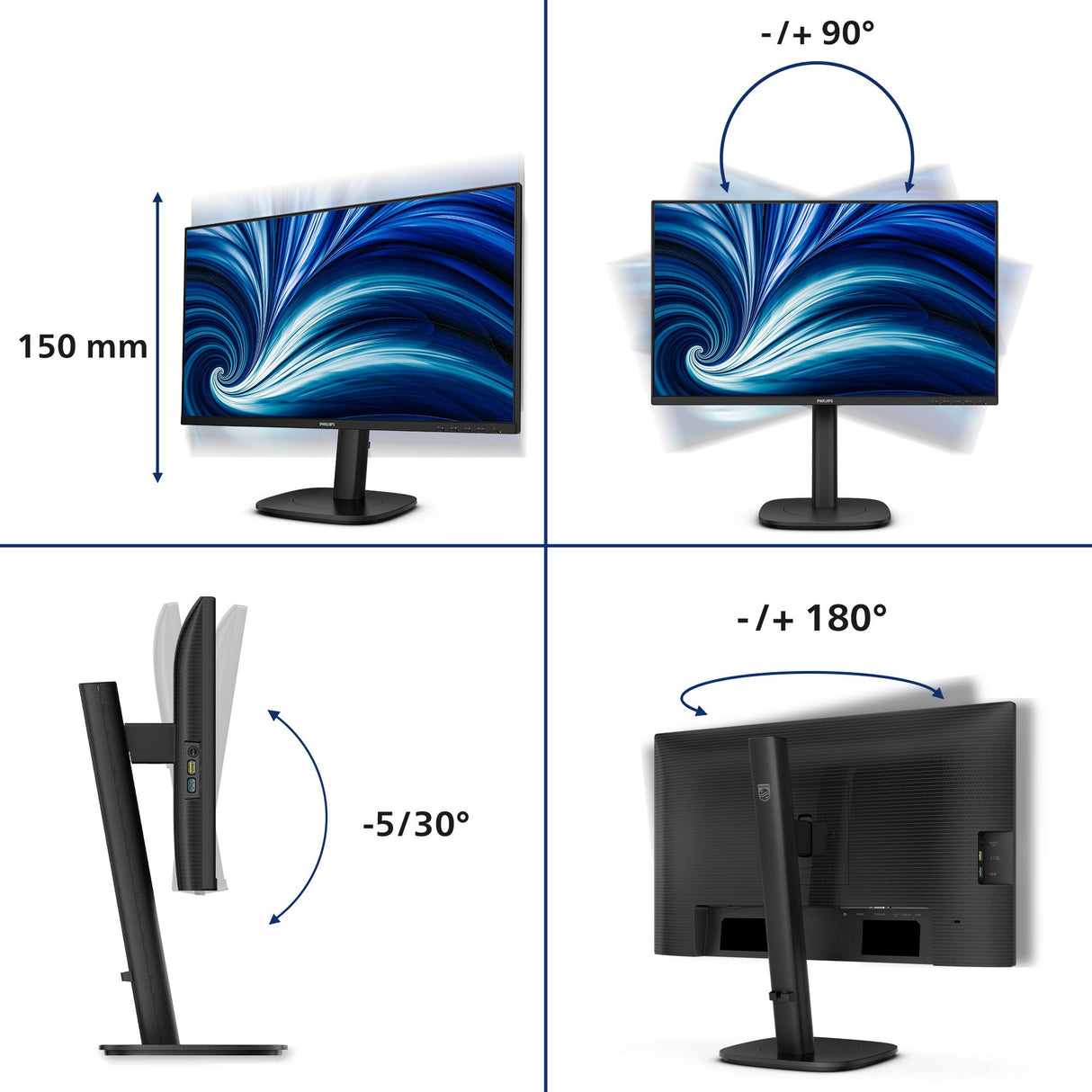 EAN 8721038002270 - Philips 3000 series 24B2N3200J/00 pantalla para PC 60,5 cm (23.8") 1920 x 1080 Pixeles Full HD LCD Negro imagen 5