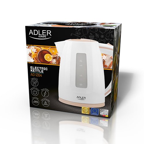 EAN 5902934830928 - Adler AD 1264 tetera eléctrica 1,7 L 2200 W Avellana, Blanco imagen 4