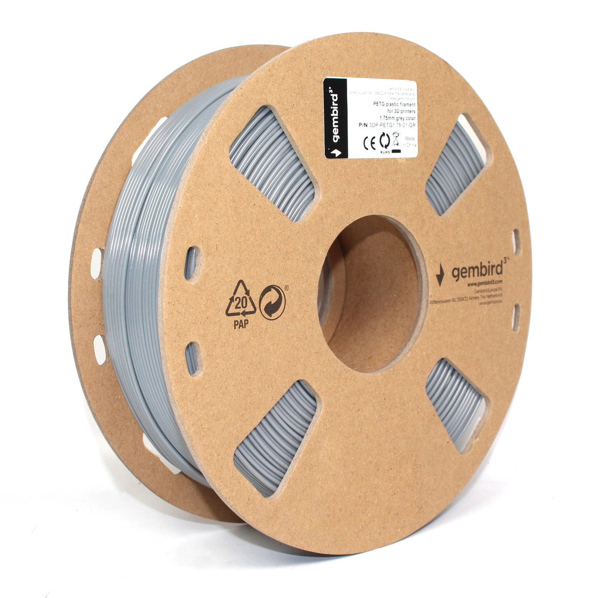 EAN 8716309090827 - Gembird 3DP-PETG1.75-01-GR material de impresión 3d Polietileno tereftalato glico (PETG) Gris 1,45 kg imagen 4