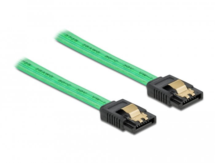 Delock Sata 6 Gb/S Cable Uv Leuchteffekt Verde 50 Cm
