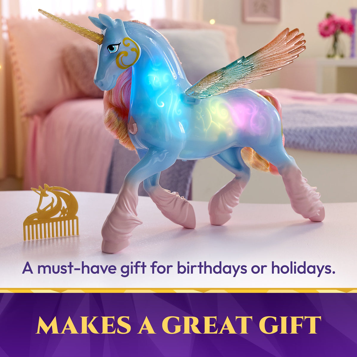 Spinmaster Unicorn Academy - Glow Magic Skywind (Interaktives Unicornio Con Luz Y Soun) 6076377