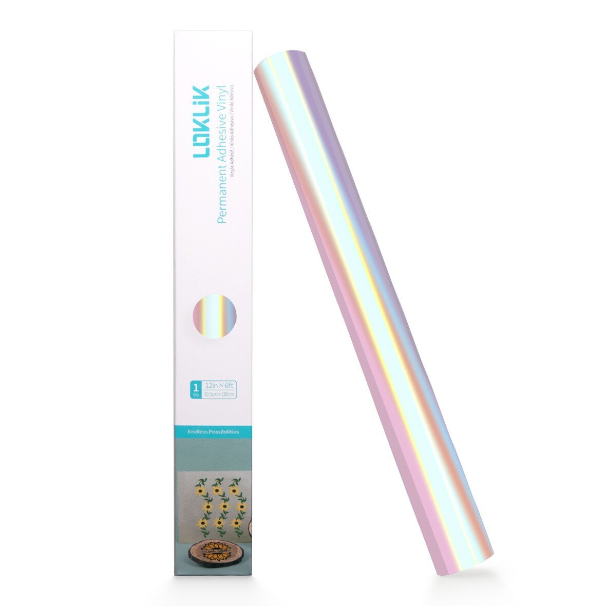 Loklik Permanent Adhesive Vinyl Holographic - Rosa