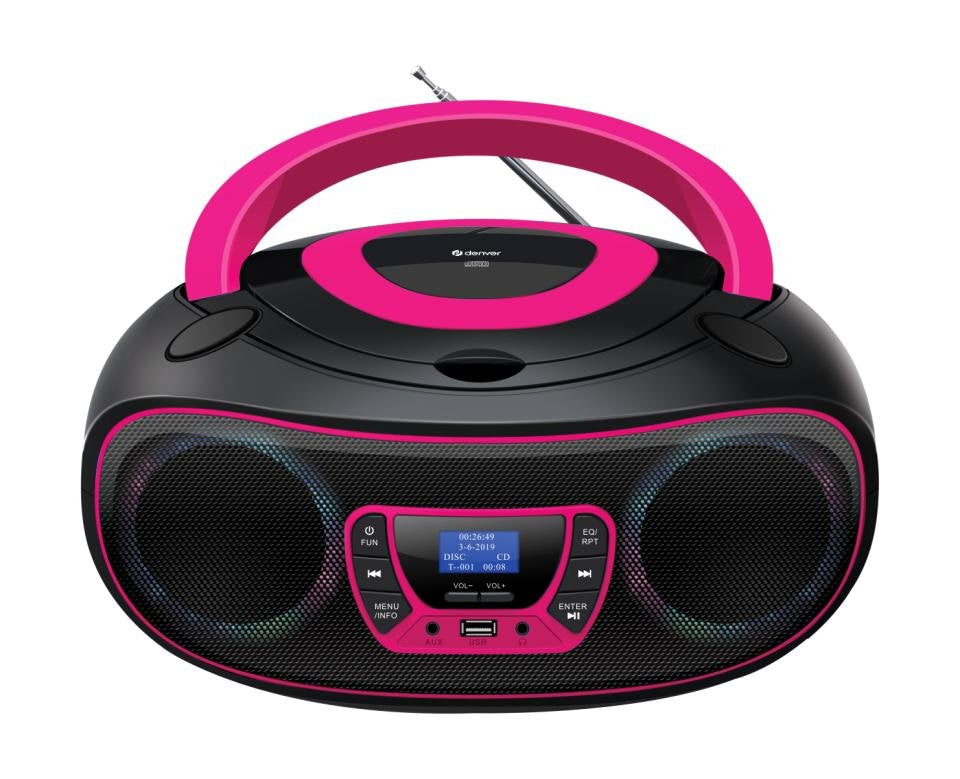 Denver Tdb-212p Reproductor De Cd Portátil Rosa