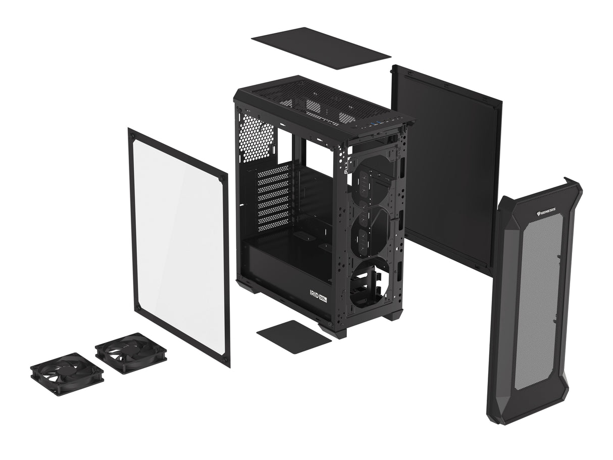 Caja Pc Natec Gaming Genesis Irid 505 Atx 2xusb 3.0 2xusb 2.0 S/F Cristal Templado