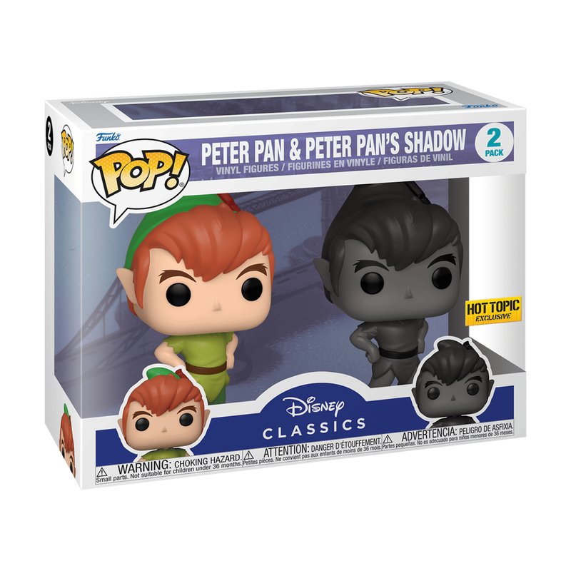 Blister 2 Figuras Pop Disney Peter Pan - Peter Pan & Peter Pans Shadow Exclusive