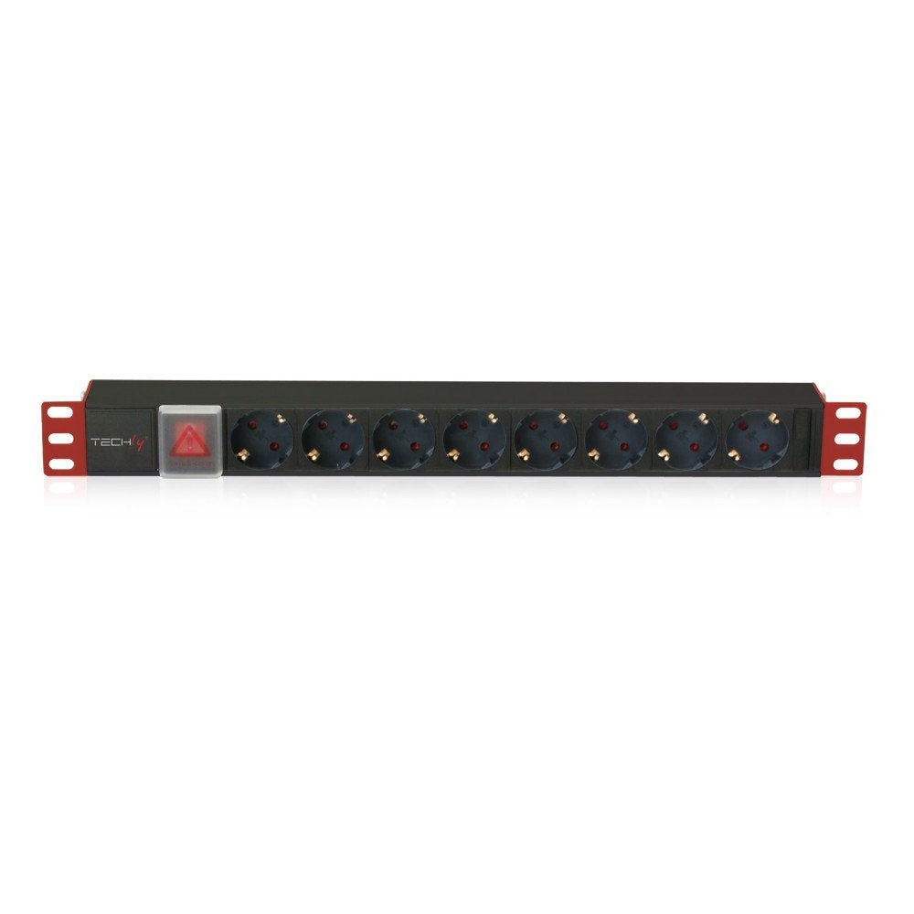 EAN 8051128100488 - Techly I-CASE STRIP-81UD unidad de distribución de energía (PDU) 8 salidas AC 1U Negro, Rojo imagen 1