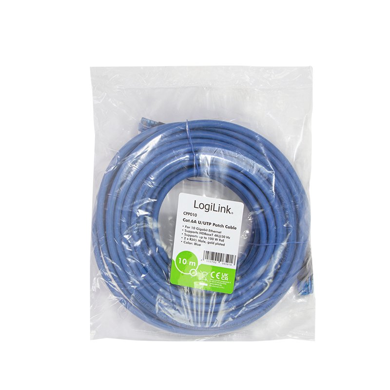 Logilink Cable De Red Cat6a U/Utp Premium Azul 10.00m 10g/Poe