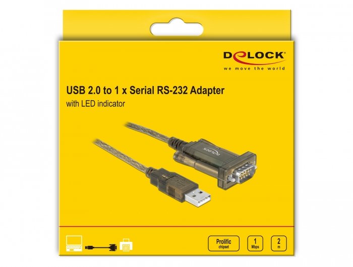 EAN 4043619640737 - DeLOCK 64073 cable de serie Transparente 2 m USB tipo A DB-9 imagen 3