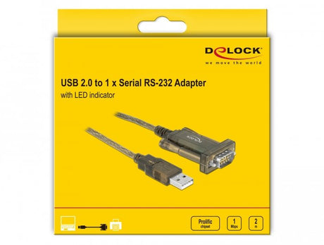 EAN 4043619640737 - DeLOCK 64073 cable de serie Transparente 2 m USB tipo A DB-9 imagen 3