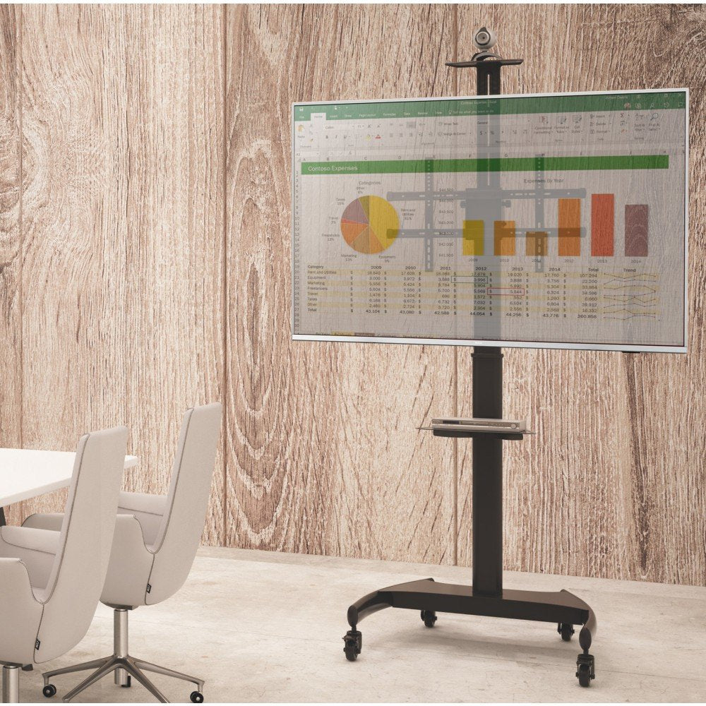 Techly Soporte De Suelo Trolley De Acero Con Altura Regulable, Para Tv De 60'' A 100''