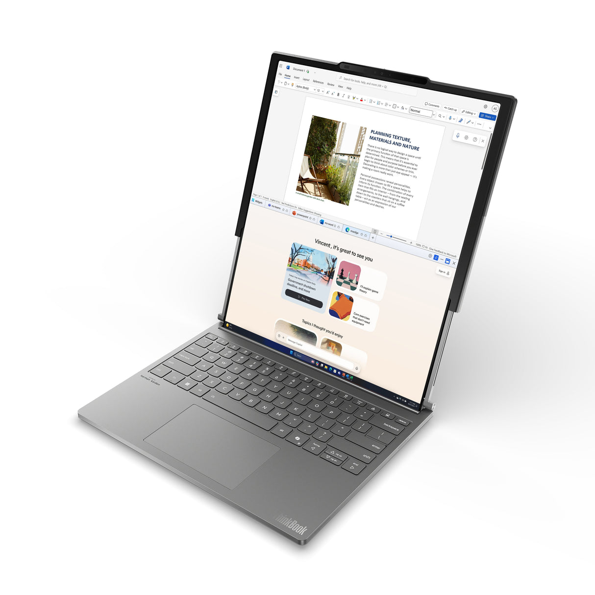 Portátil Lenovo Thinkbook Plus G6 Rollable Copilot+ Pc Ultra 7 258v 14" 32 Gb Lpddr5x-Sdram 1 Tb Ssd Wi-Fi 7 (802.11be) Windows 11 Pro Español Gris