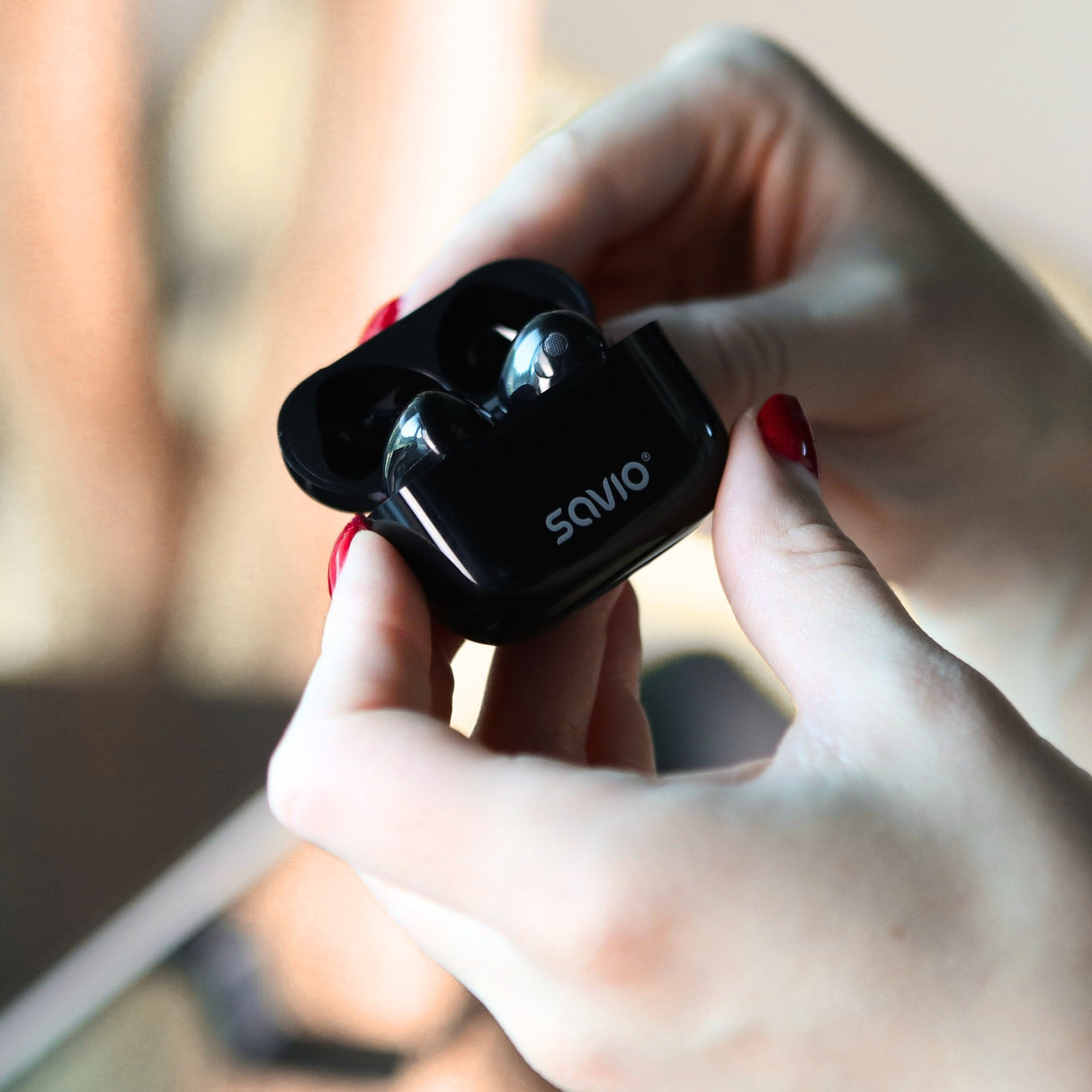 EAN 5901986049500 - Savio TWS-02 PRO auricular y casco Auriculares Inalámbrico Dentro de oído Música/uso diario USB Tipo C Bl imagen 12