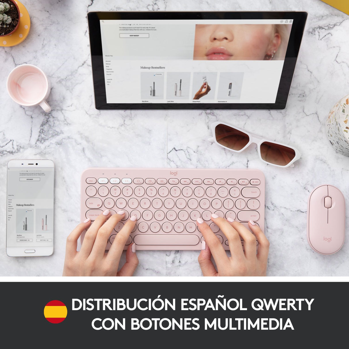 EAN 5099206089068 - Logitech 920-009587 teclado Universal Bluetooth QWERTY Español Rosa imagen 6