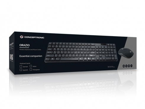 Conceptronic Orazio Teclado Rf Inalámbrico Qwerty Italiano Negro