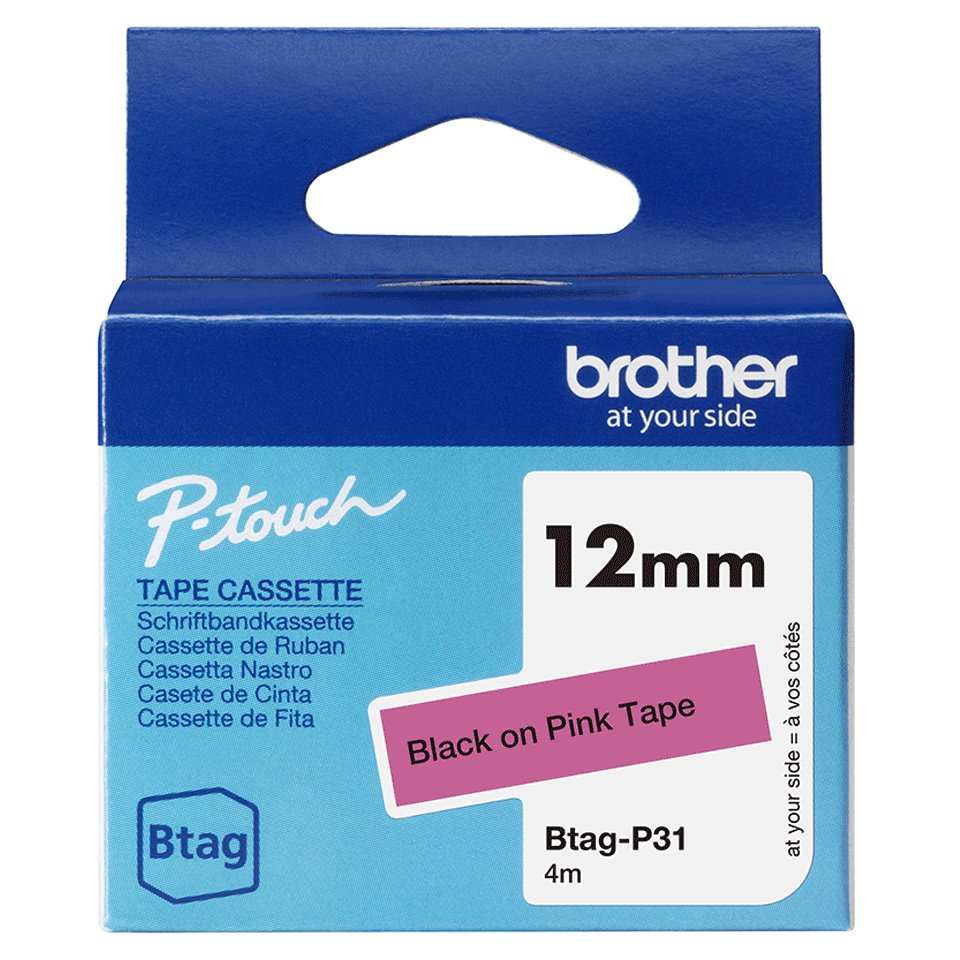 Brojoher Cinta Btagp31 / Btag-P31 Negro Sobre Rosa