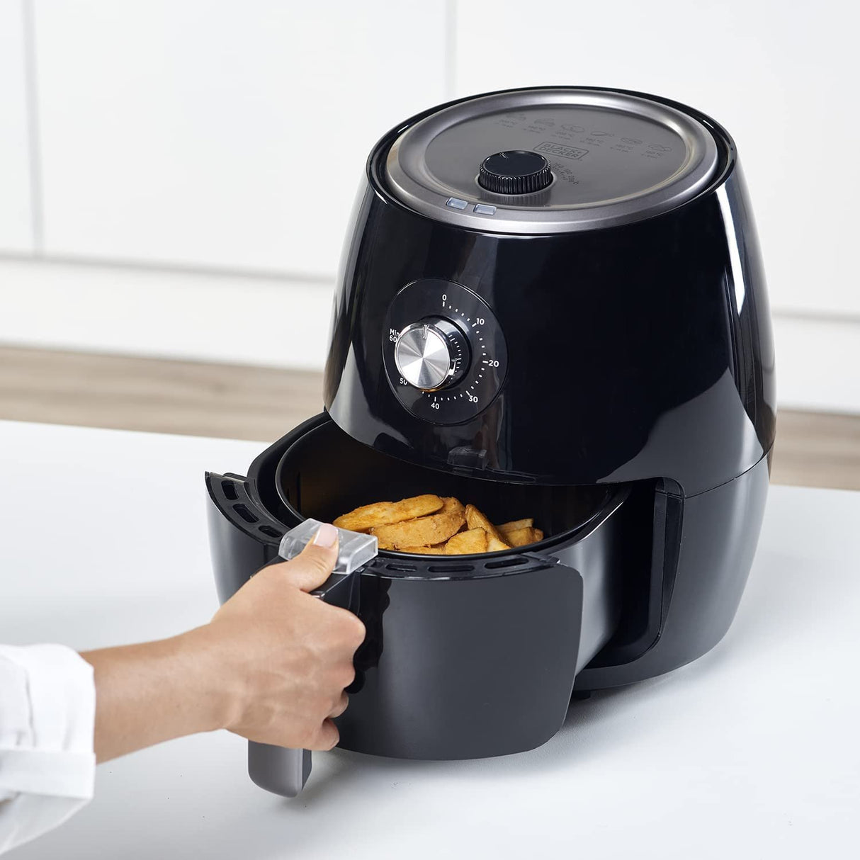 EAN 8432406730014 - Black & Decker BXAF2500E freidora Sencillo 2,5 L Independiente 1500 W Freidora de aire caliente Negro imagen 8